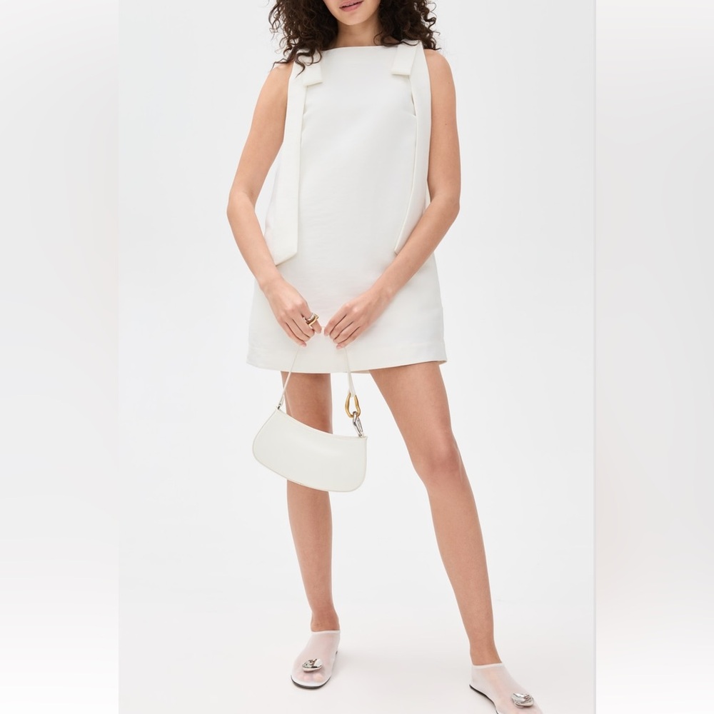 Aligne Fern Bow Satin Mini Dress - NWT in White - US 2 (UK 6)
